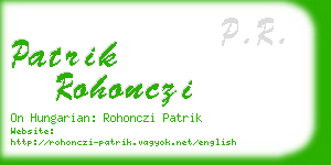 patrik rohonczi business card